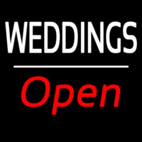 Weddings Open White Line Neonskylt