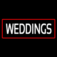 Weddings Rectangle Red Neonskylt