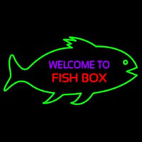 Welcome To Fish Bo  With Green Bo  Neonskylt