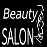 White Beauty Salon With Girl Neonskylt