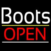 White Boots Open Neonskylt