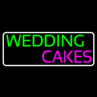 White Border Wedding Cakes Neonskylt