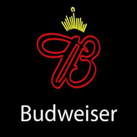 White Budweiser Crown Beer Sign Neonskylt