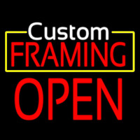 White Custom Red Framing Open Neonskylt