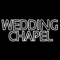 White Double Stroke Wedding Chapel Neonskylt