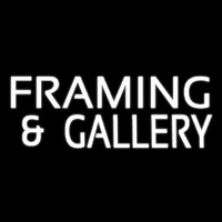 White Framing And Gallery Neonskylt