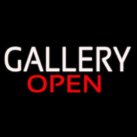 White Gallery Open Neonskylt