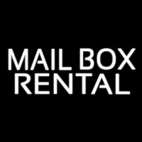 White Mail Bo  Rental Neonskylt