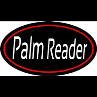 White Palm Reader Red Border Neonskylt