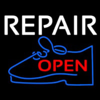 White Repair Blue Shoe Open Neonskylt