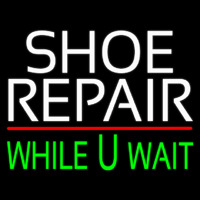 White Shoe Repair Green While You Wait Neonskylt