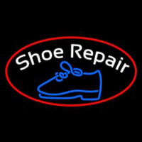 White Shoe Repair With Border Neonskylt