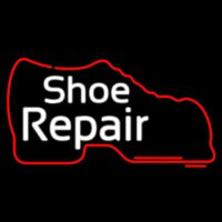 White Shoe Repair With Shoe Neonskylt