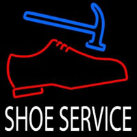 White Shoe Service Neonskylt