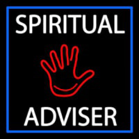 White Spiritual Advisor With Red Palm Neonskylt