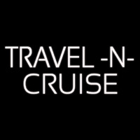 White Travel N Cruise Neonskylt