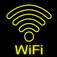 Wifi Retro Yellow Neonskylt