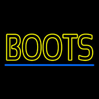 Yellow Double Stroke Boots Neonskylt