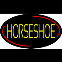 Yellow Horseshoe Block Neonskylt