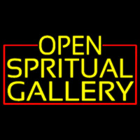 Yellow Open Spiritual Gallery With Red Border Neonskylt