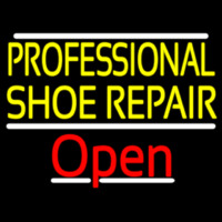 Yellow Professional Shoe Repair Open Neonskylt