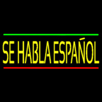 Yellow Se Habla Espanol Neonskylt