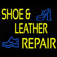 Yellow Shoe And Leather Repair Neonskylt