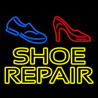 Yellow Shoe Repair With Sandal Shoe Neonskylt