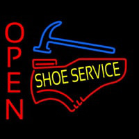 Yellow Shoe Service Open Neonskylt