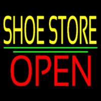 Yellow Shoe Store Open Neonskylt