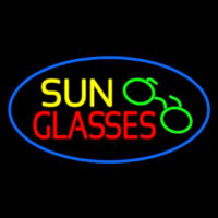 Sun Glasses Oval Blue Neonskylt