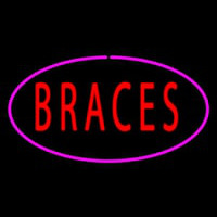 Braces Oval Pink Neonskylt