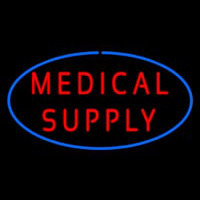 Red Medical Supply Oval Blue Neonskylt