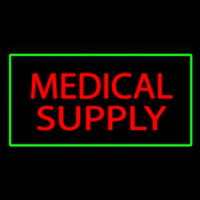 Red Medical Supply Green Border Neonskylt