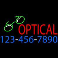 Red Optical With Phone Number Neonskylt