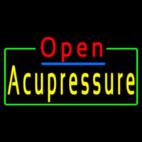 Red Open Acupressure Green Border Neonskylt