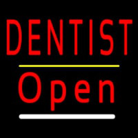 Dentist Open Yellow Line Neonskylt