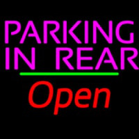 Parking In Rear Open Green Line Neonskylt