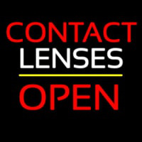 Contact Lenses Block Open Yellow Line Neonskylt