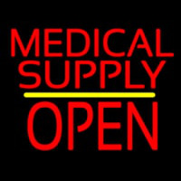 Medical Supply Block Open Yellow Line Neonskylt