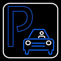 P With Car Parking Neonskylt