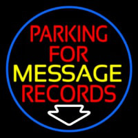 Custom Red Parking For Records White Border Neonskylt