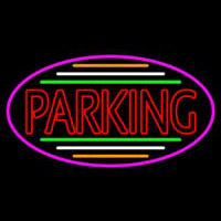 Double Stroke Parking Oval With Pink Border Neonskylt