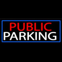 Public Parking With Blue Border Neonskylt