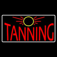 Red Tanning With Sun Logo Neonskylt