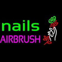 Nails Airbrush With Flower Neonskylt