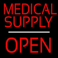 Medical Supply Script1 Open White Line Neonskylt